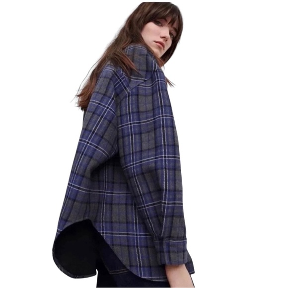 NWT Zara Plaid overshirt (Blogger Fav.) - Picture 4 of 11